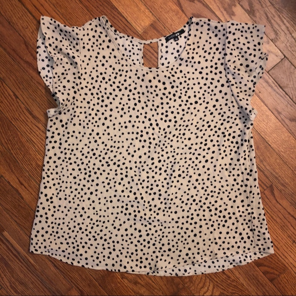 Papermoon beige keyhole back blouse XL
